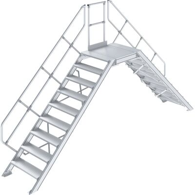 ÜBERSTIEG, STATIONÄR (LEICHTMETALL) 2x9 STUFEN 0,6 M, 45°