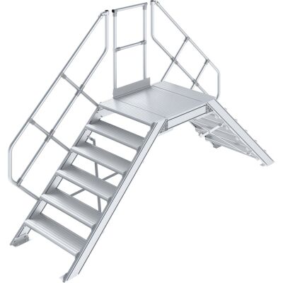 ÜBERSTIEG, STATIONÄR (LEICHTMETALL) 2x6 STUFEN 0,8 M, 45°