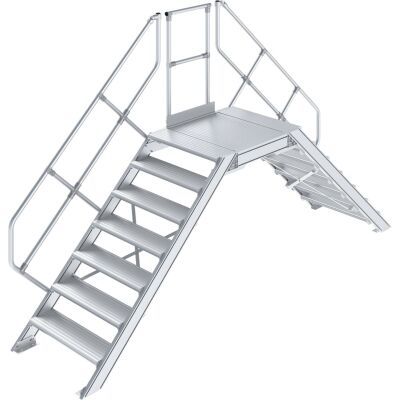 ÜBERSTIEG, STATIONÄR (LEICHTMETALL) 2x7 STUFEN 0,8 M, 45°