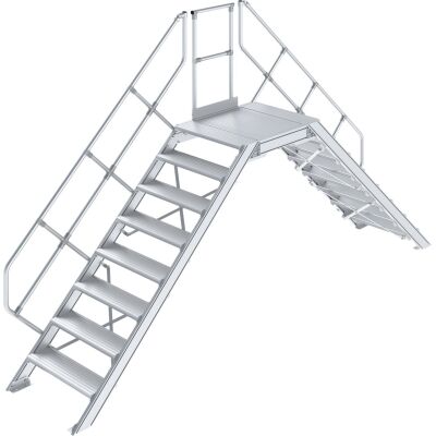 ÜBERSTIEG, STATIONÄR (LEICHTMETALL) 2x8 STUFEN 0,8 M, 45°