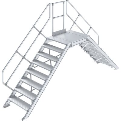 ÜBERSTIEG, STATIONÄR (LEICHTMETALL) 2x8 STUFEN 1,0 M, 45°