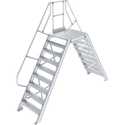 ÜBERSTIEG, STATIONÄR (LEICHTMETALL) 2x9 STUFEN 1,0 M, 60°
