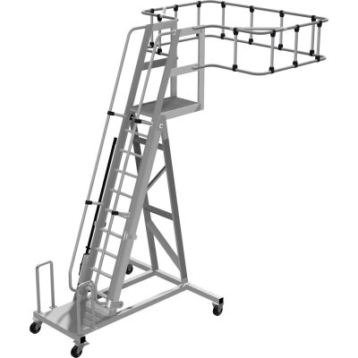 STABILO TANKWAGENLEITER, KORB ECKIG, PLATTFORM ALU-GERIEFT, KUNSTSTOFF-BEREIFUNG