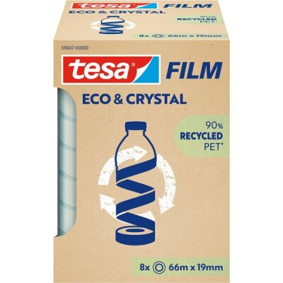 tesafilm eco & crystal OfficeBox, 19 mm x 66 m, 8 Rollen