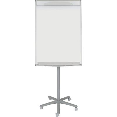 Flipchart, mobil, magnethaftend, 2 Seitenarme, Sternfuß, höhenverstellbar, (H x B x T) 815 x 1175 x 110 mm, grau