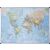 Tafel, Weltkarte, magnetisch, (H x B x T) 1200 x 900 x 24 mm, mehrfarbig