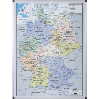 Tafel, Deutschland, magnetisch, (H x B x T) 1200 x 900 x 24 mm, mehrfarbig