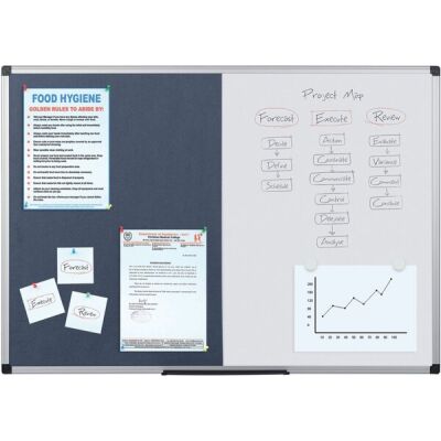 Kombitafel Maya, Filz, magnetisch, (H x B x T) 900 x 600 x 24 mm, mehrfarbig