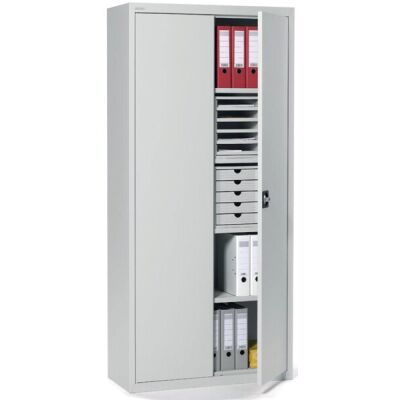 Stahlschrank Flügeltüren, 5 Ordnerhöhen, (H x B x T) 1950 x 920 x 420 mm, grau