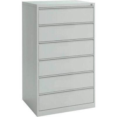 Karteikartenschrank, 6 Schübe, 3-bahnig, (H x B x T) 1320 x 760 x 620 mm, grau