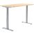 Schreibtisch FLEX MODUL, T-Fuß-Gestell in Alusilber, (H x B x T) 605 x 2000 x 800 mm, ahorn