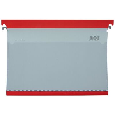 Befundmappe OP DBMK 0-B.2, Schlauchmechanik, Kopfleiste rot, rote Planenfolie