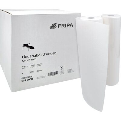 Liegenabdeckungen Fripa Duo Line+ 39 cm x 50 m, 2-lagig, Abrisslänge 38 cm, 9 Stück/Pack