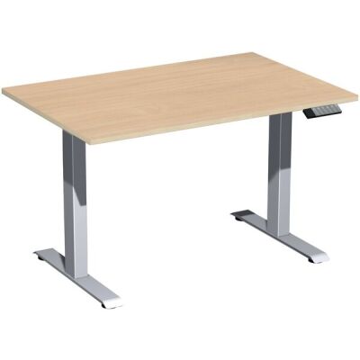 Elektro-Hubtisch Elevate Basic, höhenverstellbar, (H x B x T) 730-1230 x 800 x 1200 mm, buche/silber