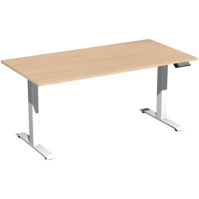 Elektro-Hubtisch Elevate Basic, höhenverstellbar, (H x B x T) 730-1230 x 800 x 1600 mm, buche/weiß