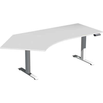 Elektro-Hubtisch Elevate Basic, 135° links, höhenverstellbar, (H x B x T) 730-1230 x 1130 x 2166 mm, lichtgrau/weiß