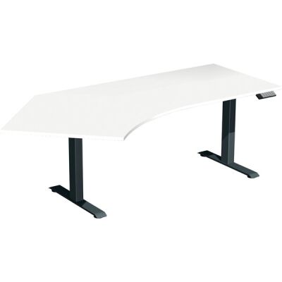 Elektro-Hubtisch Elevate Basic, 135° links, höhenverstellbar, (H x B x T) 730-1230 x 1130 x 2166 mm, weiß/anthrazit