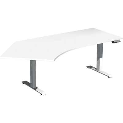 Elektro-Hubtisch Elevate Basic, 135° links, höhenverstellbar, (H x B x T) 730-1230 x 1130 x 2166 mm, weiß/weiß