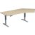 Elektro-Hubtisch Elevate Basic, 135° rechts, höhenverstellbar, (H x B x T) 730-1230 x 1130 x 2166 mm, ahorn/silber