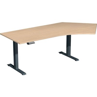 Elektro-Hubtisch Elevate Basic, 135° rechts, höhenverstellbar, (H x B x T) 730-1230 x 1130 x 2166 mm, buche/anthrazit