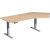 Elektro-Hubtisch Elevate Basic, 135° rechts, höhenverstellbar, (H x B x T) 730-1230 x 1130 x 2166 mm, buche/silber