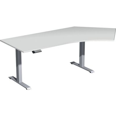 Elektro-Hubtisch Elevate Basic, 135° rechts, höhenverstellbar, (H x B x T) 730-1230 x 1130 x 2166 mm, lichtgrau/silber