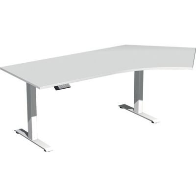 Elektro-Hubtisch Elevate Basic, 135° rechts, höhenverstellbar, (H x B x T) 730-1230 x 1130 x 2166 mm, lichtgrau/weiß