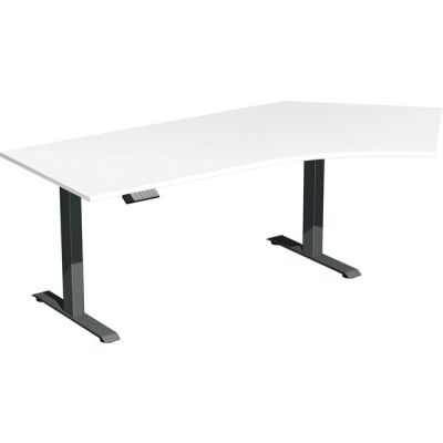 Elektro-Hubtisch Elevate Basic, 135° rechts, höhenverstellbar, (H x B x T) 730-1230 x 1130 x 2166 mm, weiß/anthrazit