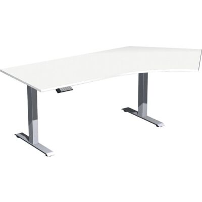Elektro-Hubtisch Elevate Basic, 135° rechts, höhenverstellbar, (H x B x T) 730-1230 x 1130 x 2166 mm, weiß/silber