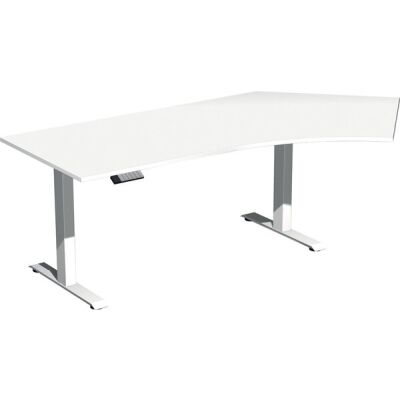 Elektro-Hubtisch Elevate Basic, 135° rechts, höhenverstellbar, (H x B x T) 730-1230 x 1130 x 2166 mm, weiß/weiß
