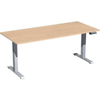 Elektro-Hubtisch Elevate Basic, höhenverstellbar, (H x B x T) 730-1230 x 800 x 1800 mm, buche/silber