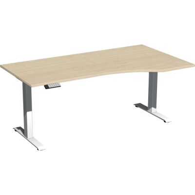 Elektro-Hubtisch Elevate Basic, rechts höhenverstellbar, (H x B x T) 730-1230 x 1000 x 1800 mm, ahorn/weiß