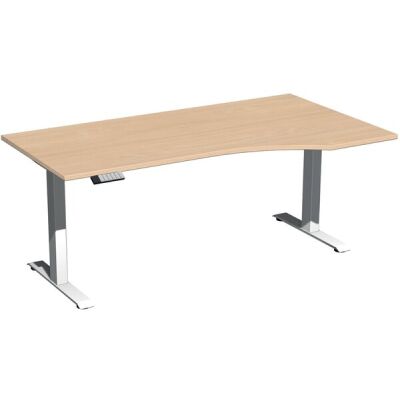 Elektro-Hubtisch Elevate Basic, rechts höhenverstellbar, (H x B x T) 730-1230 x 1000 x 1800 mm, buche/weiß