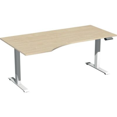 Elektro-Hubtisch Elevate Basic, links höhenverstellbar, (H x B x T) 730-1230 x 1000 x 1800 mm, ahorn/weiß