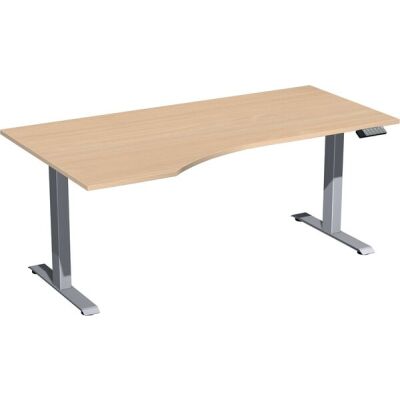 Elektro-Hubtisch Elevate Basic, links höhenverstellbar, (H x B x T) 730-1230 x 1000 x 1800 mm, buche/silber