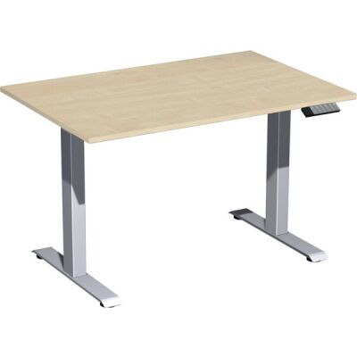 Elektro-Hubtisch Elevate Plus, höhenverstellbar, (H x B x T) 630-1280 x 800 x 1200 mm, ahorn/silber