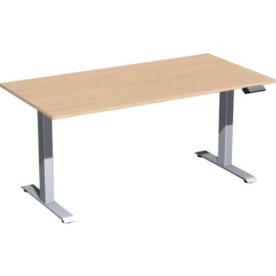 Elektro-Hubtisch Elevate Plus, höhenverstellbar, (H x B x T) 630-1280 x 800 x 1600 mm, buche/silber