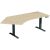 Elektro-Hubtisch Elevate Plus, 135° links, höhenverstellbar, (H x B x T) 630-1280 x 1130 x 2166 mm, ahorn/anthrazit