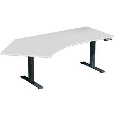 Elektro-Hubtisch Elevate Plus, 135° links, höhenverstellbar, (H x B x T) 630-1280 x 1130 x 2166 mm, lichtgrau/anthrazit