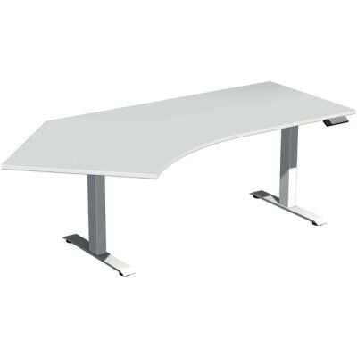 Elektro-Hubtisch Elevate Plus, 135° links, höhenverstellbar, (H x B x T) 630-1280 x 1130 x 2166 mm, lichtgrau/weiß