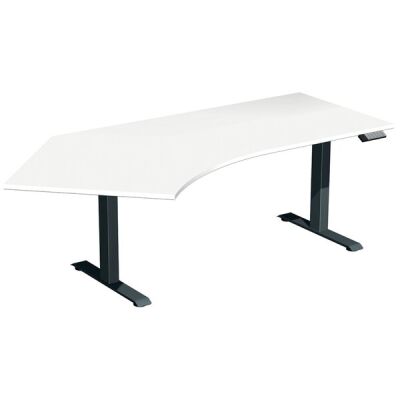 Elektro-Hubtisch Elevate Plus, 135° links, höhenverstellbar, (H x B x T) 630-1280 x 1130 x 2166 mm, weiß/anthrazit