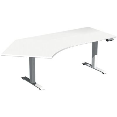 Elektro-Hubtisch Elevate Plus, 135° links, höhenverstellbar, (H x B x T) 630-1280 x 1130 x 2166 mm, weiß/weiß