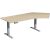 Elektro-Hubtisch Elevate Plus, 135° rechts, höhenverstellbar, (H x B x T) 630-1280 x 1130 x 2166 mm, ahorn/silber