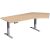 Elektro-Hubtisch Elevate Plus, 135° rechts, höhenverstellbar, (H x B x T) 630-1280 x 1130 x 2166 mm, buche/silber