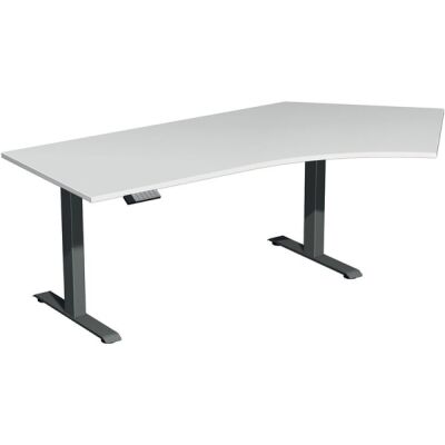 Elektro-Hubtisch Elevate Plus, 135° rechts, höhenverstellbar, (H x B x T) 630-1280 x 1130 x 2166 mm, lichtgrau/anthrazit