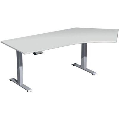 Elektro-Hubtisch Elevate Plus, 135° rechts, höhenverstellbar, (H x B x T) 630-1280 x 1130 x 2166 mm, lichtgrau/silber