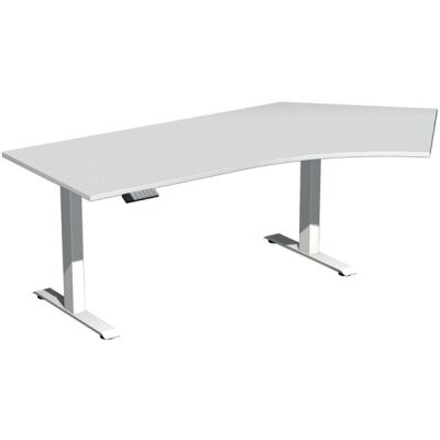 Elektro-Hubtisch Elevate Plus, 135° rechts, höhenverstellbar, (H x B x T) 630-1280 x 1130 x 2166 mm, lichtgrau/weiß