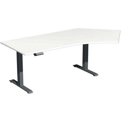 Elektro-Hubtisch Elevate Plus, 135° rechts, höhenverstellbar, (H x B x T) 630-1280 x 1130 x 2166 mm, weiß/anthrazit