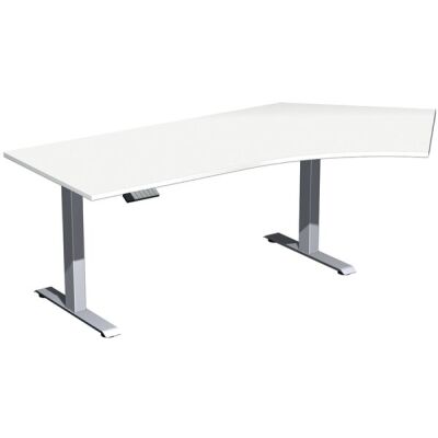 Elektro-Hubtisch Elevate Plus, 135° rechts, höhenverstellbar, (H x B x T) 630-1280 x 1130 x 2166 mm, weiß/silber