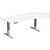 Elektro-Hubtisch Elevate Plus, 135° rechts, höhenverstellbar, (H x B x T) 630-1280 x 1130 x 2166 mm, weiß/silber